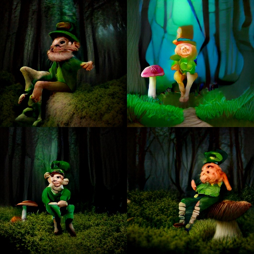leprechauns frolicking in the wood